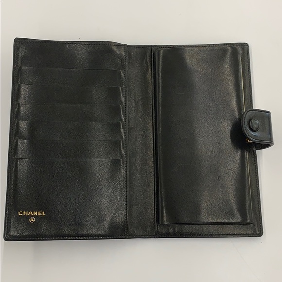 Chanel Vintage Black CC Logo Bi-gold Long Wallet - Picture 5 of 8
